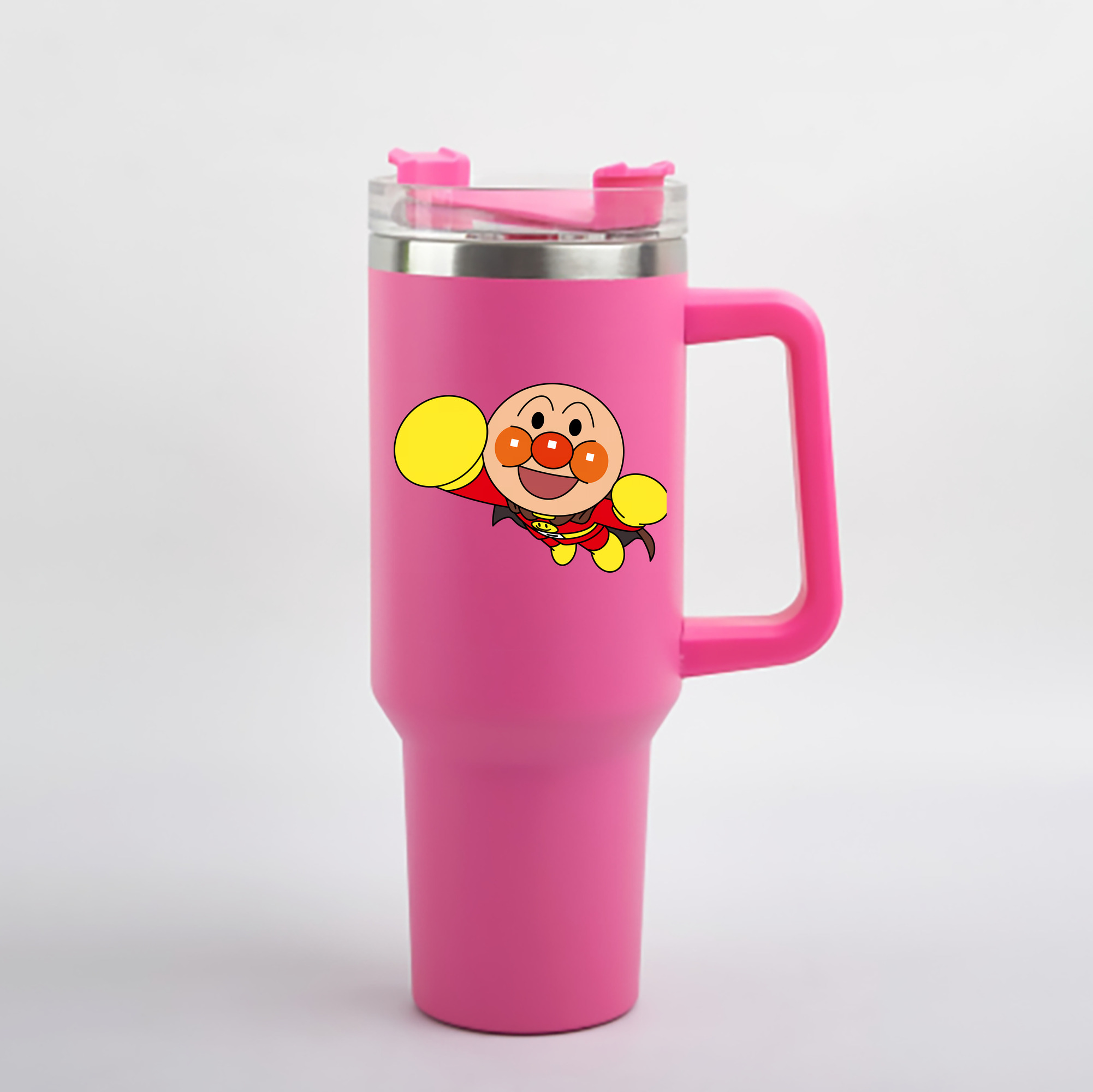 （画像用） アンパンマン Anpanman 1200mL車用タンブラー - クリスタルステッカー（プラスチックストロー付き）